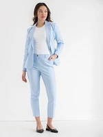 Single Button Cotton Sateen Blazer