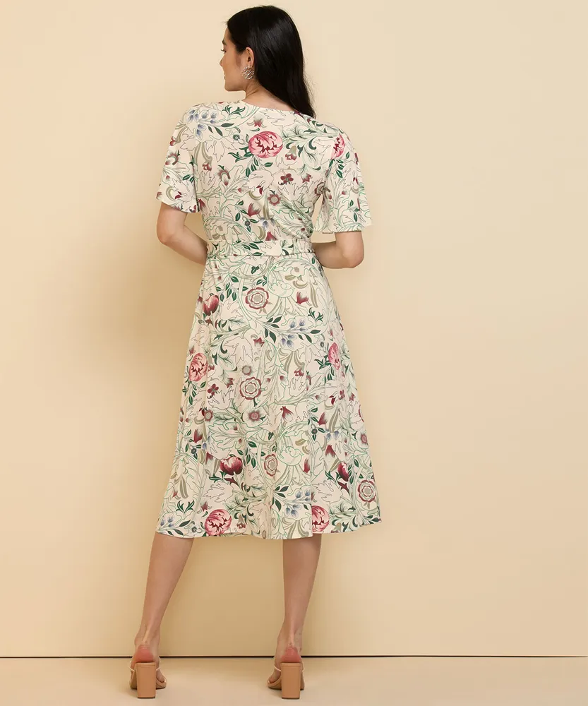 Midi Dress with Tie-Belt