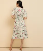 Midi Dress with Tie-Belt