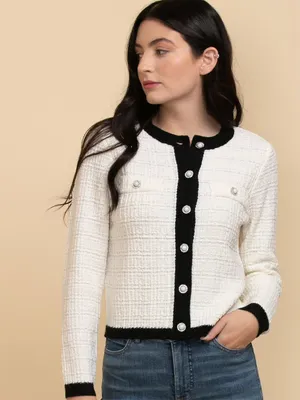 Jewel Button Lady Jacket Sweater