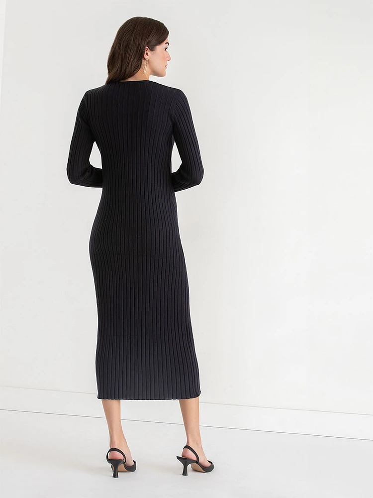 Ribbed Sweater Maxi Dress