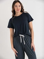 Crew Neck T-Shirt with Pants Sleepset