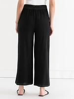 Viscose Linen Wide Crop Pant