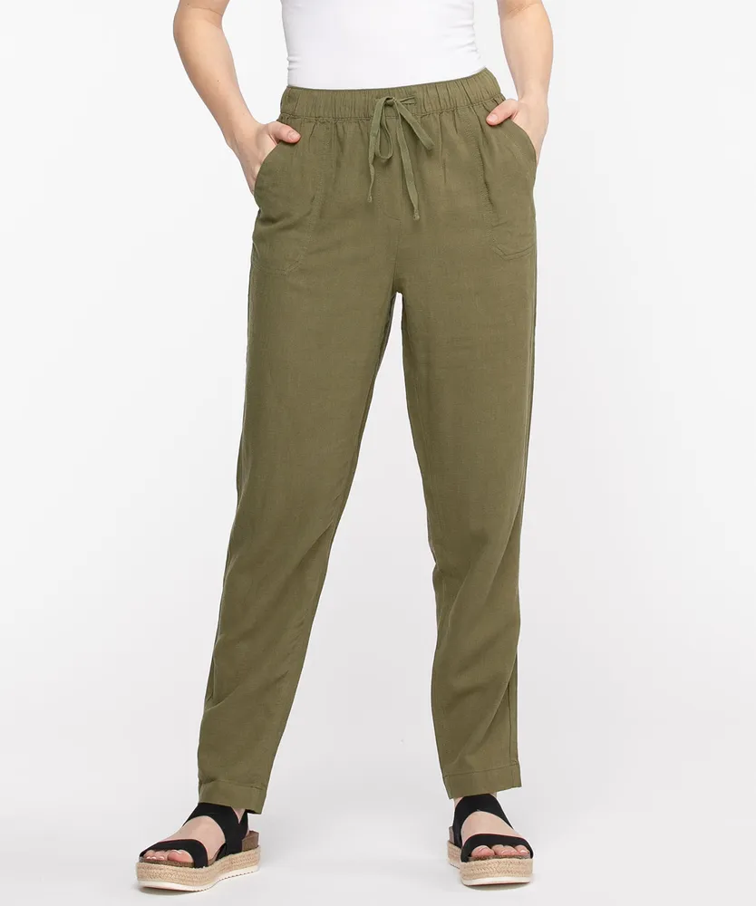 Pull-On Drawstring Straight Leg Pant