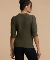 RD Style Cable Knit Puff Sleeve Sweater
