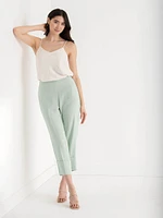 Textured Straight Crop Pant