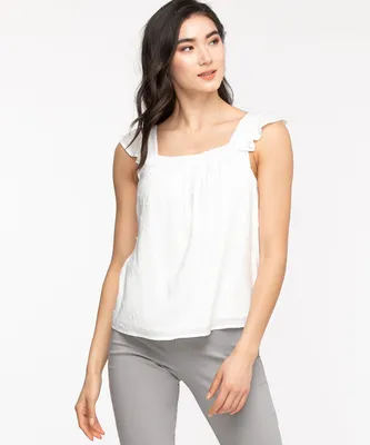 Flutter Sleeve Square Neck Blouse