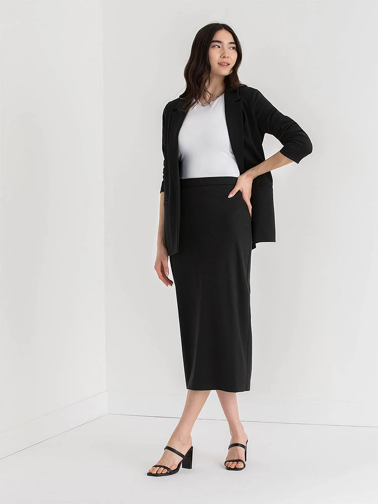 Relaxed Open Blazer Ponte Twill