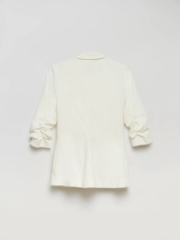 Hampton 3/4 Ruched Sleeve Ponte Blazer