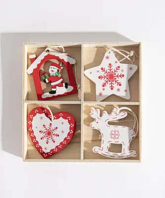 Wooden Christmas Ornament 12-Pack