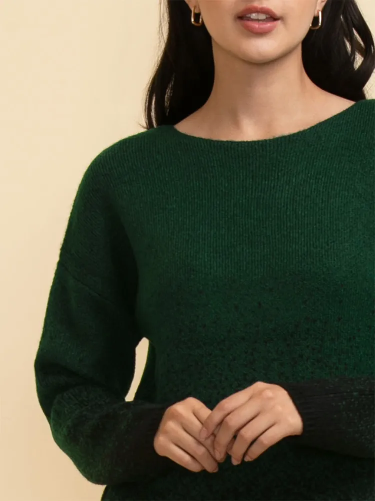 Ombre Boat Neck Sweater