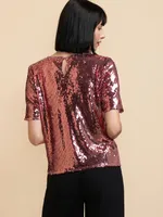Short Sleeve Sequin Boxy Tee