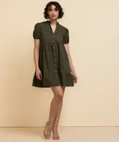 Tash + Sophie Button Front Poplin Dress