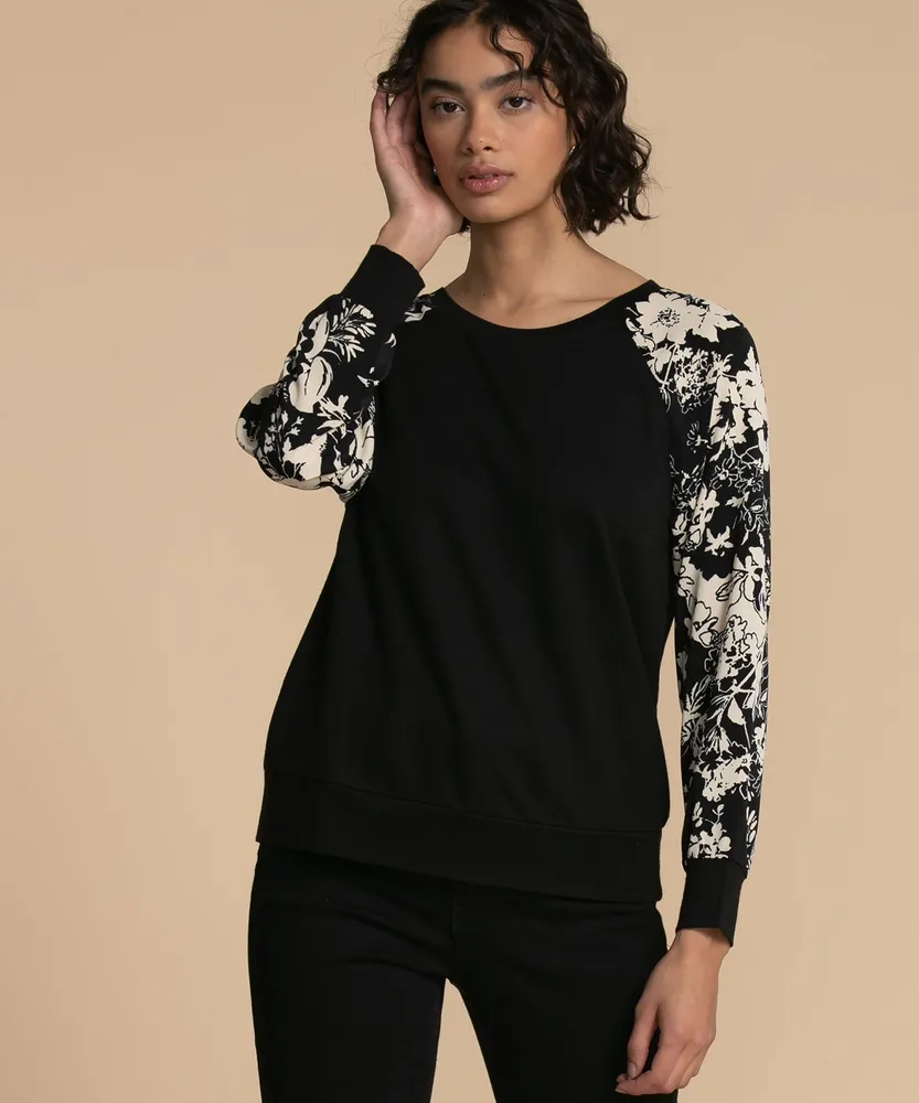 Printed Sleeve Sweatshirt