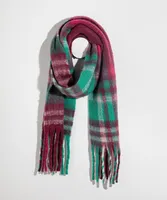 Teal & Burgundy Plaid Scarf