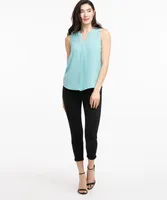 Sleeveless Henley Blouse