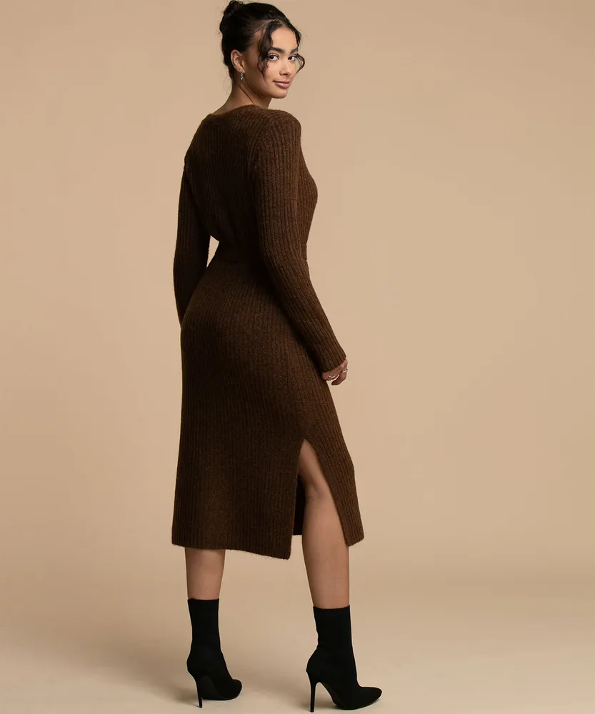 Button Front Sweater Dress