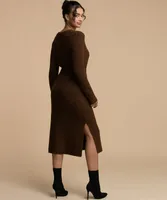 Button Front Sweater Dress