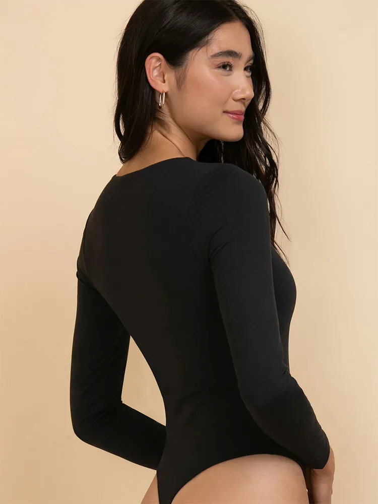 CONTOUR V-NECK LONGSLEEVE BODYSUIT