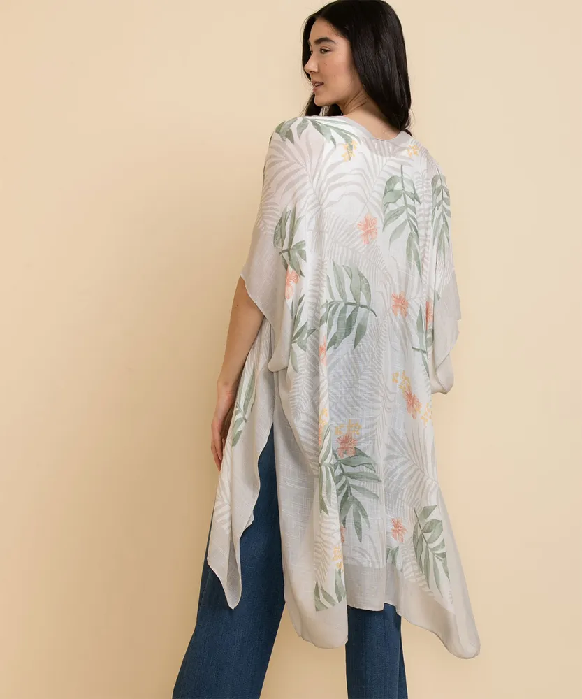 Tropical Print Ruana