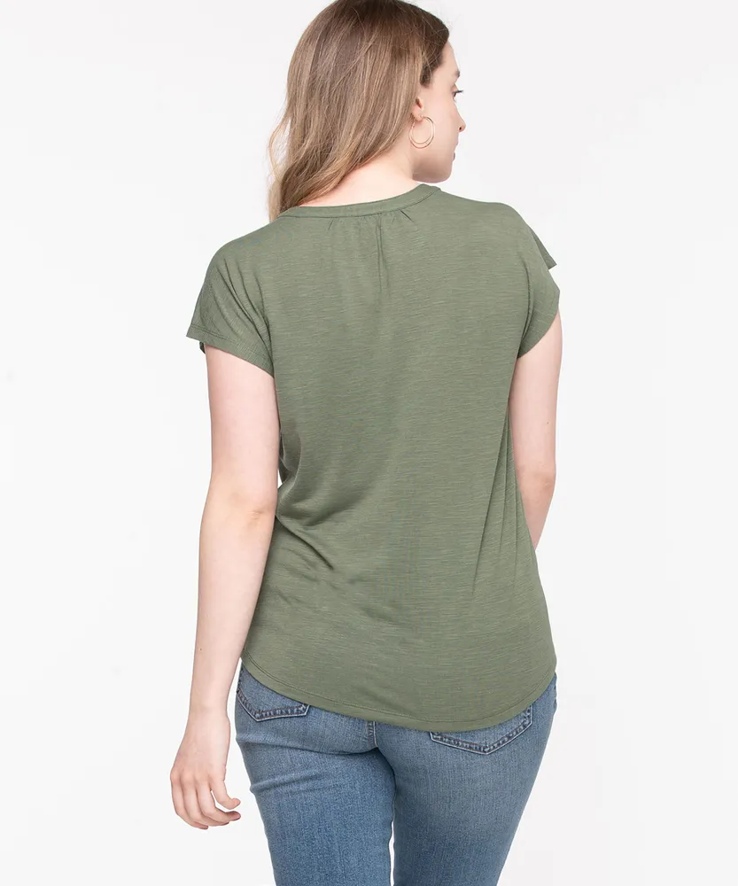 Short Sleeve Henley Tee