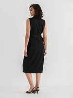 Sleeveless Blazer Dress Ponte Twill