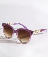 Round Purple Ombre Framed Sunglasses