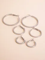 Trio Pack Classic Silver Hoops