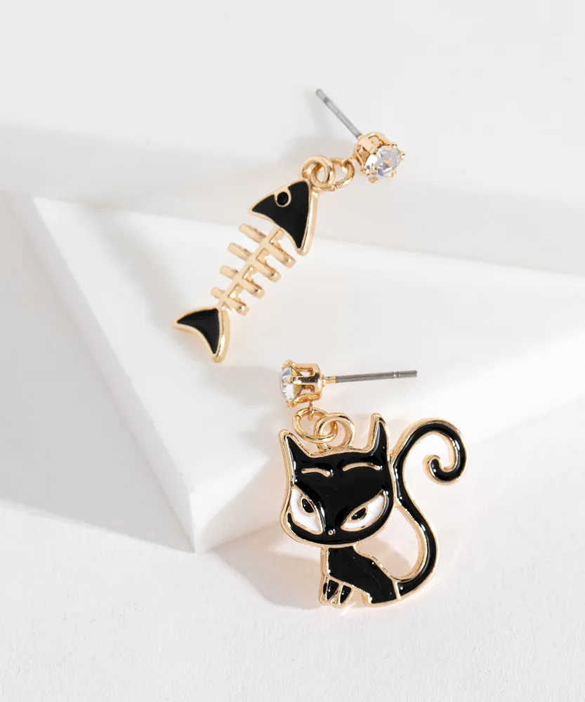 Cat and Fish Earring