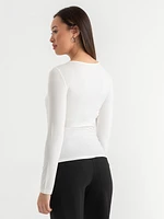 Long Sleeve Scoop Neck Top