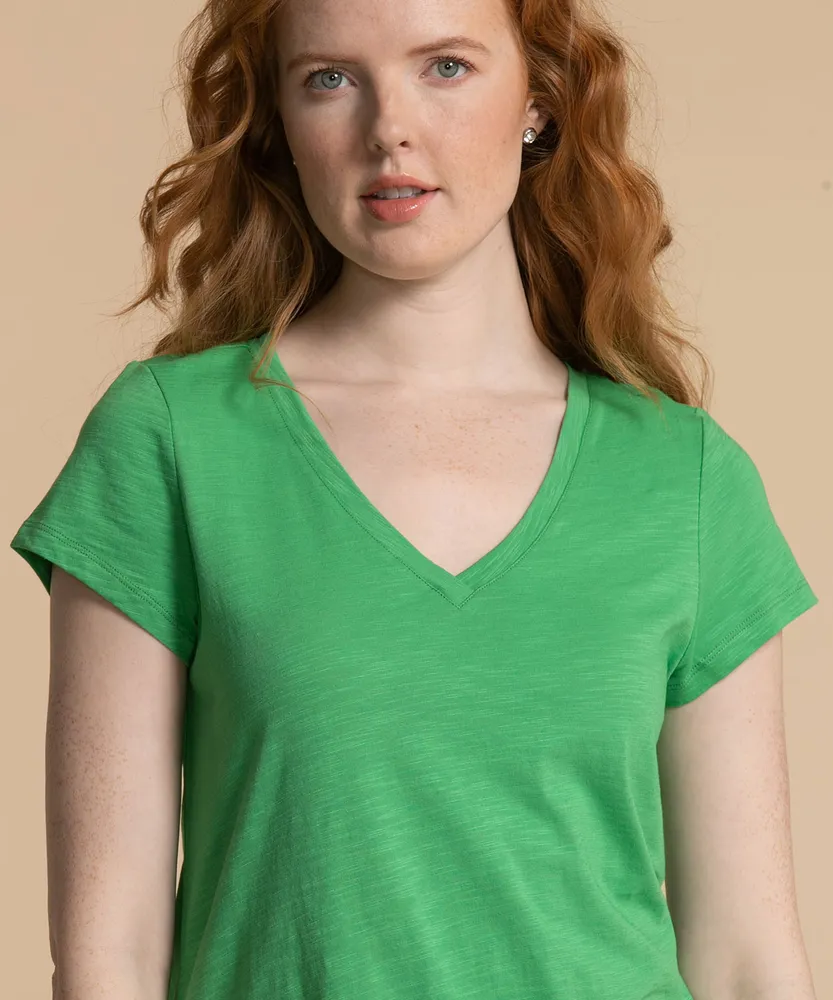V-Neck Tee Shirt with Tail
