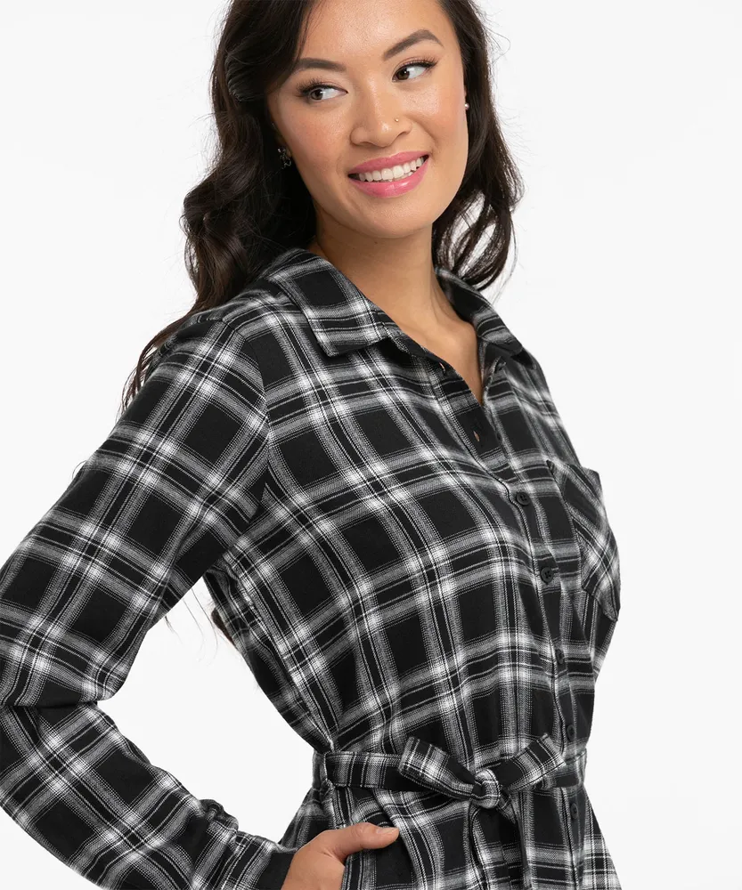 Flannel Shirt Dress