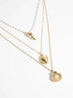 Gold-Plated Shell Pendant Necklace