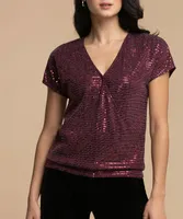 Sequined Wrap Top