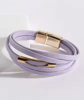 Lilac Snap Bracelet with Gold Post Detail