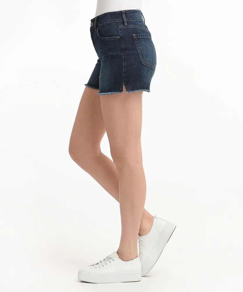 5-Pocket Frayed Hem Denim Short