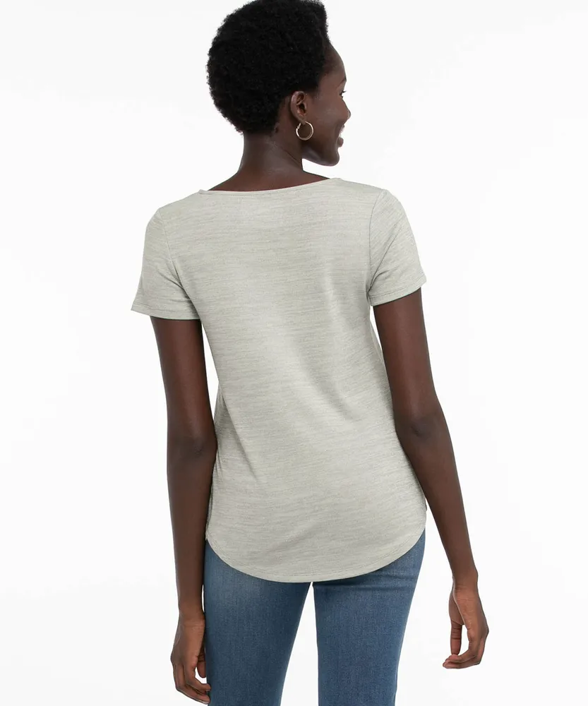 Short Sleeve V-Neck Hacci Tee