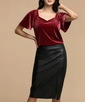 Velour Sweetheart Neck Top