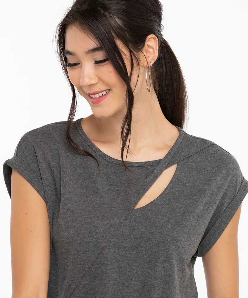 Twist Neck Extended Sleeve Top