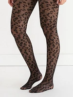 Black Leopard Tights