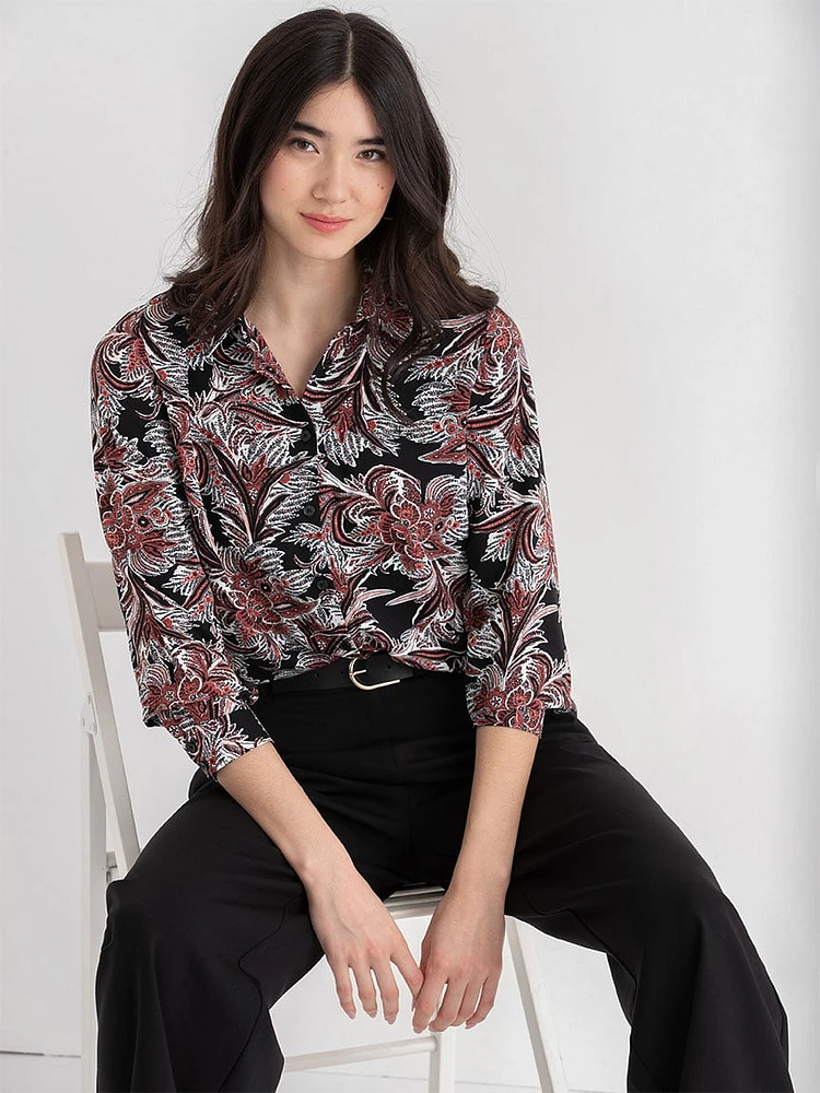 Nicole Long Sleeve Collared Shirt