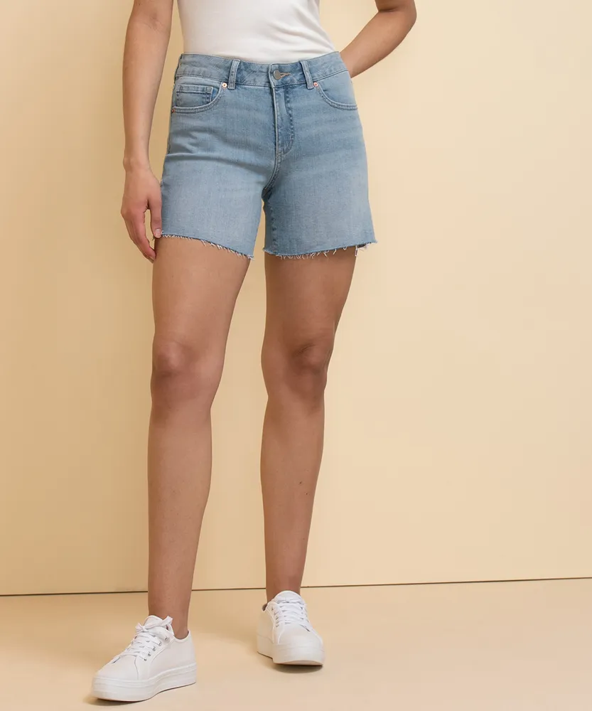 Mid-Length Denim Shorts