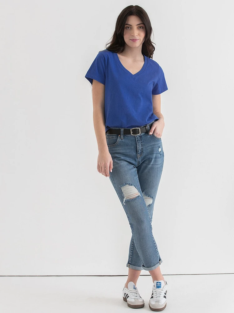 Short Sleeve V-Neck Relaxed Tee