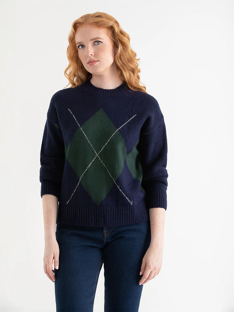 Mossy Argyle Sweater