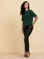 Short Sleeve Boxy Tee with Shoulder Pads