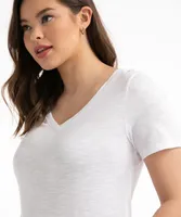 V-Neck Curved Hem Tee