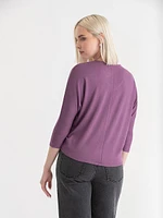 Easy V-Neck Hacci Knit Top