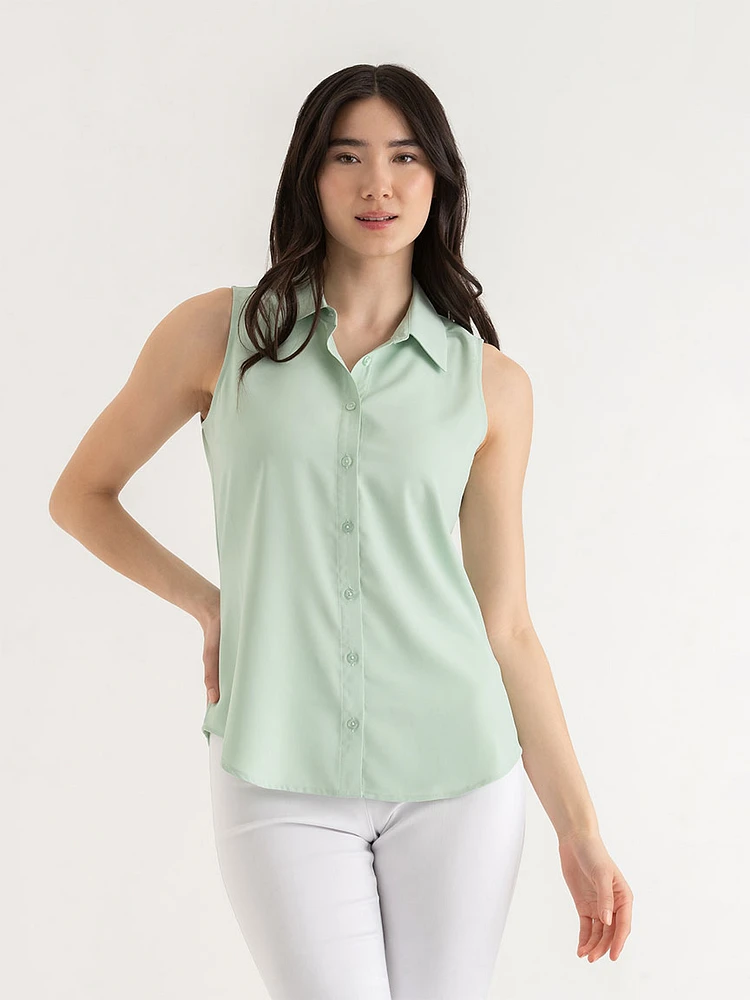 Nicole Sleeveless Collared Shirt