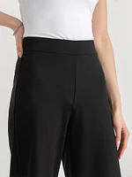 Wide Crop Pull-On Pant Ponte Twill