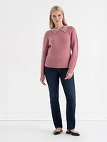 Pearl Collar Pullover Sweater